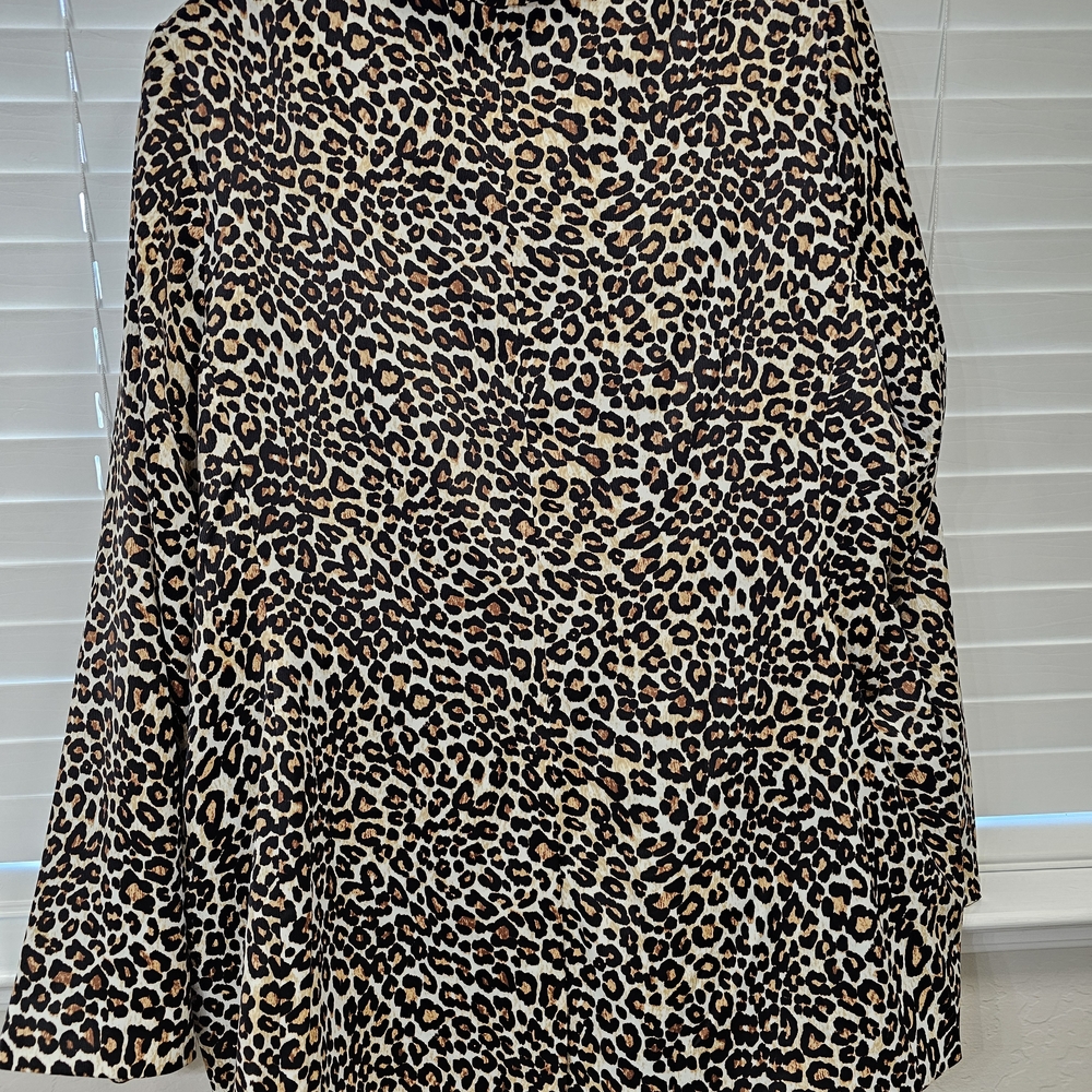 Leopard Print Single-Button Blazer - Black & Brown - image 3
